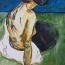 Seated Model - Edvard Munch - Acryl auf Leinwand, 50x60cm